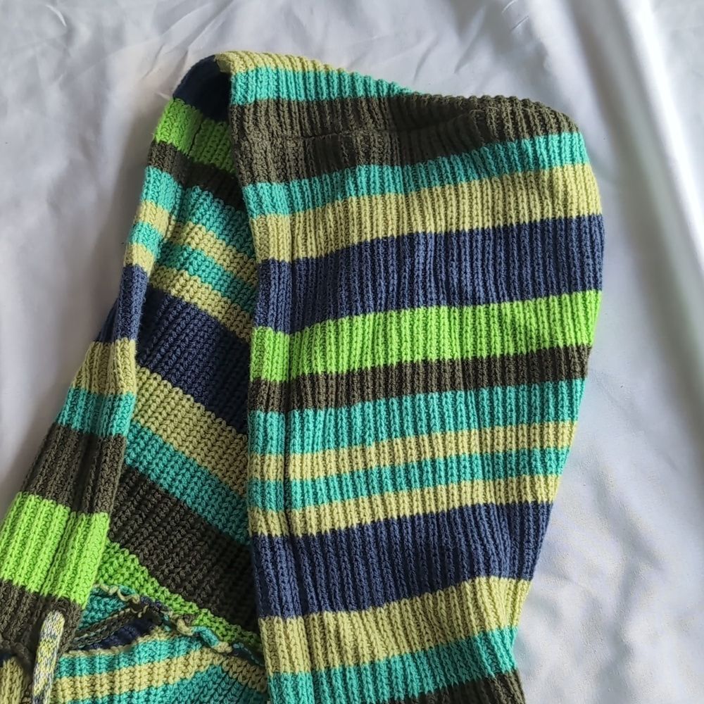 BDG Hooded Sweater Vest Size s Multi Color Stripe Knit - Picture 12 of 12